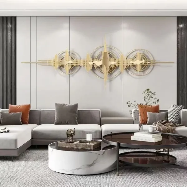 140X52cm light luxury 3d wall hanging mirrored decorative large gold metal Handicraft art home decor - Image 3