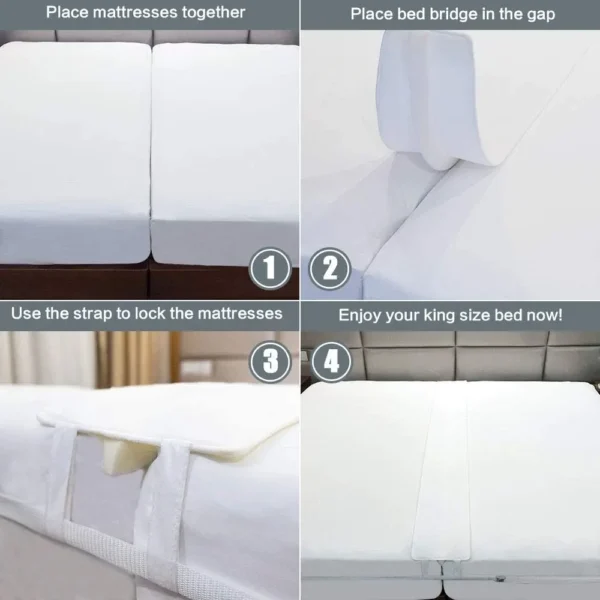 Bed Bridge Twin to King Converter Kit Breathable Gap Filler for Mattress with strap - Image 2