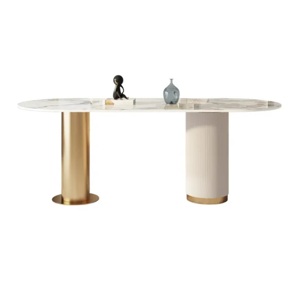 Metal Furniture Sets Factory Gold Stainless Steel Dining Table Marble Dining Table Set Modern Marble Dining Table Set - Image 3