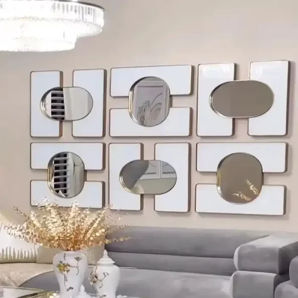 80x60CM factory price Modern Gold mirrored modern Design Metal home wall Decor Art living room decoration Wall Hanging for sale - Image 2