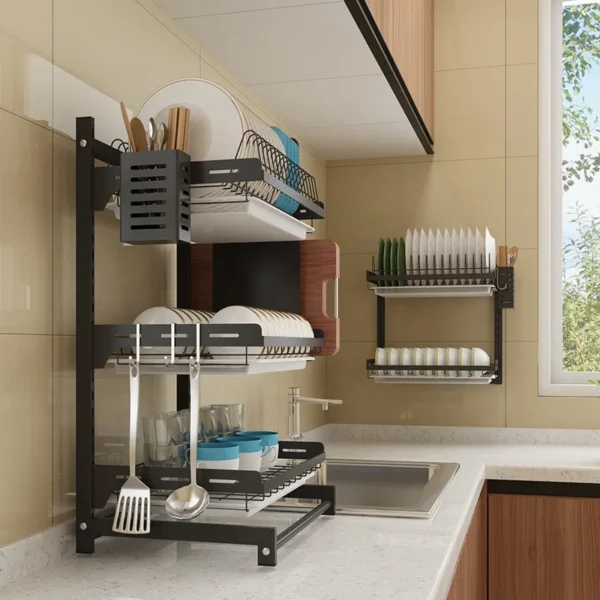 Suppliers Organizer Holder Dishes Bowl Drying Rack Dish Rack Distance Adjustable Shelving Bin Bent - Image 3