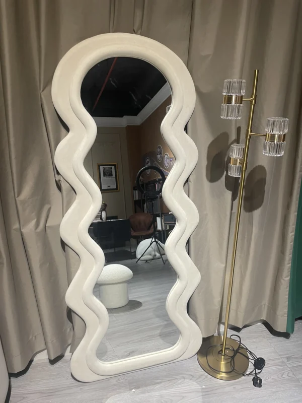 Ins famous Full body decorative fitting room dressing cloakroom household  wall-mounted wave mirror