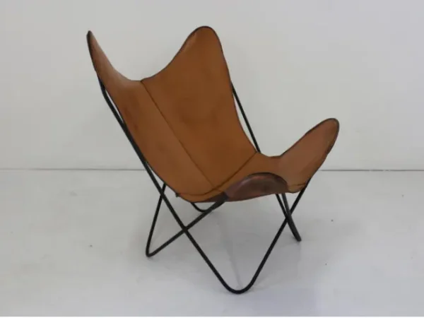 Italy Famous design butterfly chair lounge chair leather powder coated steel living room chair