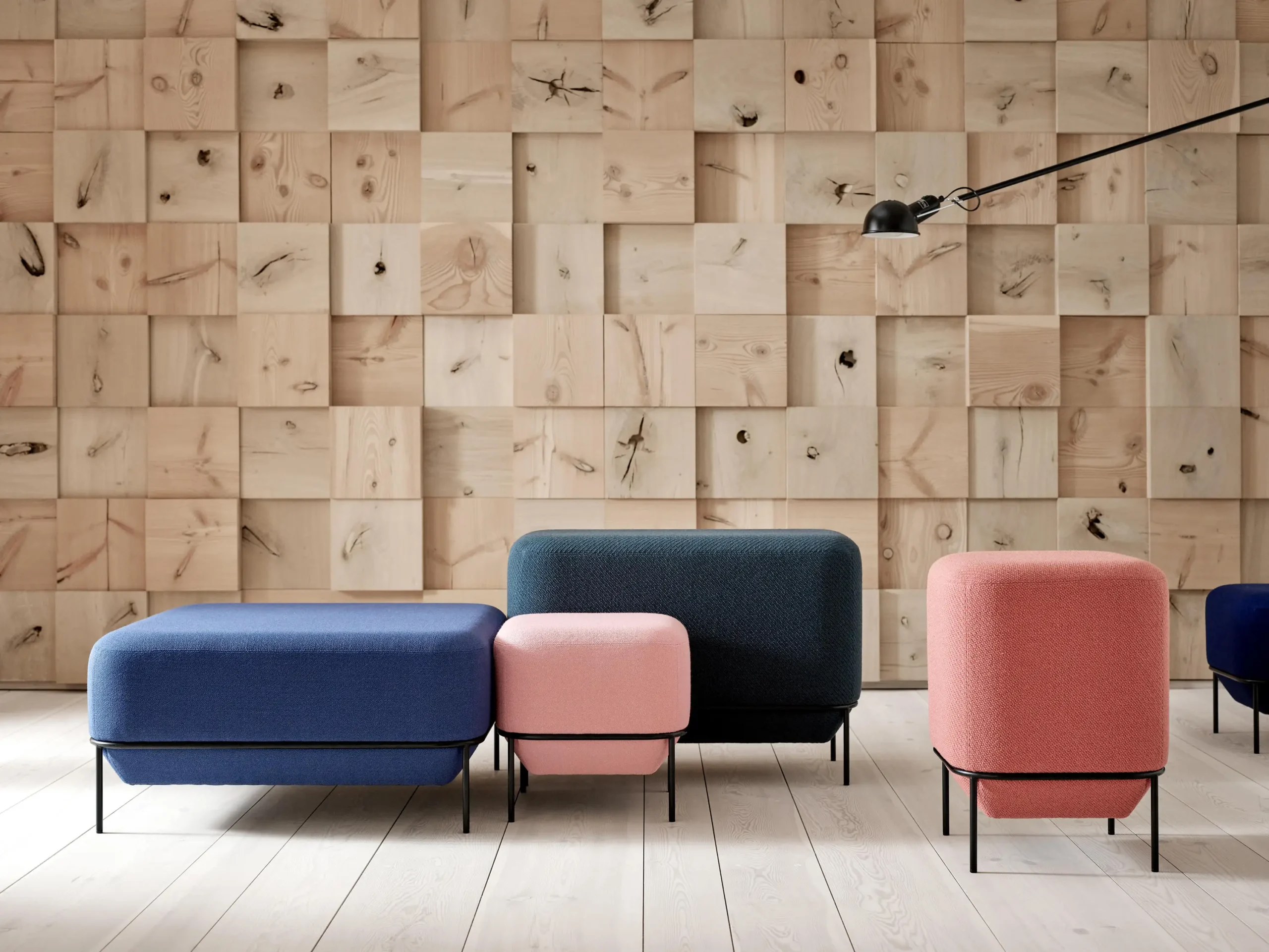 DISEN Modern Mozaikk stool bench Low square stool lobby restroom living room chair fabric upholstered living room home furniture