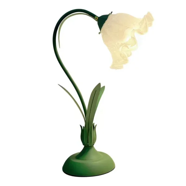 JYLIGHTING Modern Nordic Glass Table Lamp Flower-Shaped Bedside Lamp with LED for Bedroom AC Power Metal Shade - Image 6