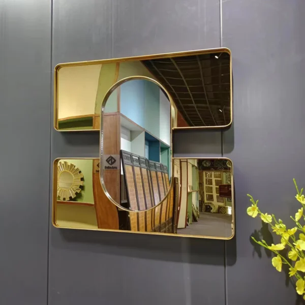 80x60CM factory price Modern Gold mirrored modern Design Metal home wall Decor Art living room decoration Wall Hanging for sale - Image 3