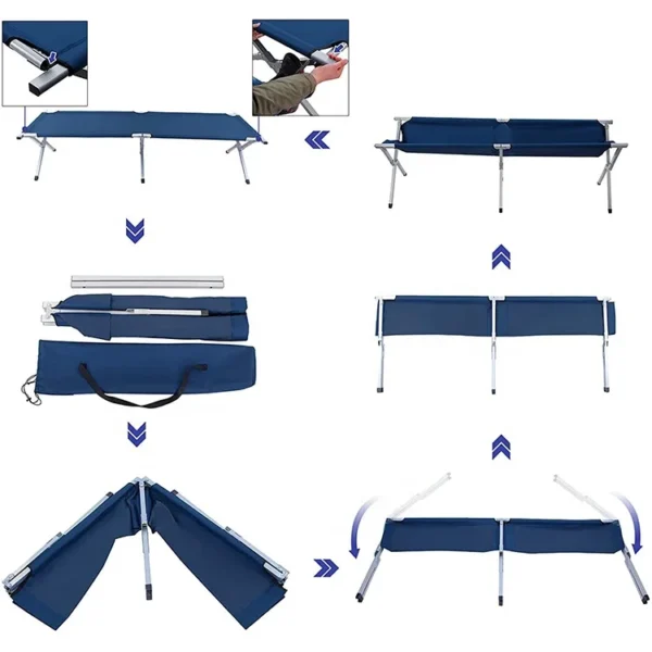 Camping Bed Camping Cot Foldable Sunbed Outdoor Patio Sleeping Bed for camping hiking beach - Image 3