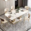 Luxury Marble Rectangular Table Set Modern Dining Tables Dining Room Furniture Dining Table Set Luxury - Image 2