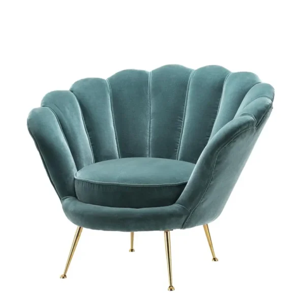 Modern design Upholstery Shell Sofa Chair Living Room leisure chair upholstered cushion Gold stainless Legs - Image 2
