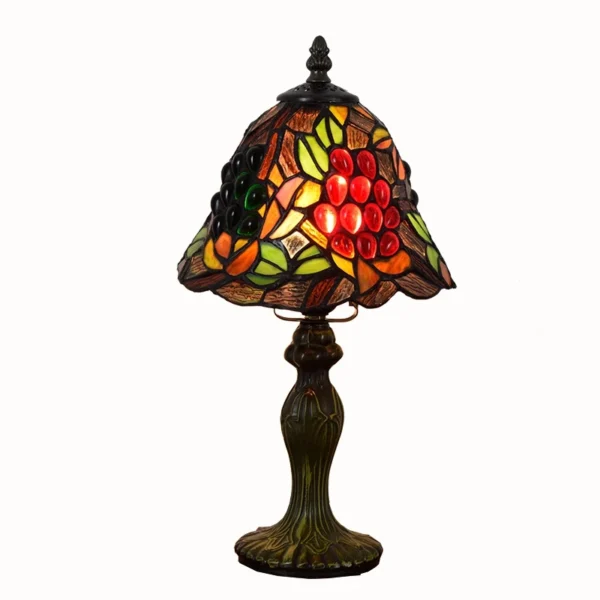 American Rural Vintage Grape Art Table Lamp Tiffany Stained Glass Bar Dining Room Bedside Small table lamp shade - Image 6