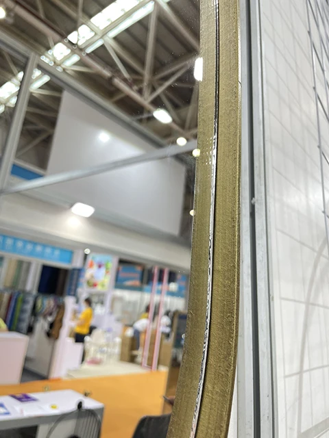 51*72cm Superior Quality Irregular Decorative Mirrors Large Golden Frame Bathroom Wall Mirror with Secure Hook