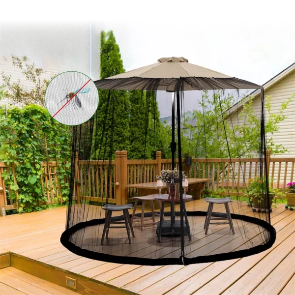 Patio Umbrella Mosquito Net Round Hanging  Nets Double Zipper Door Bed Canopy home garden outdoor - Image 2