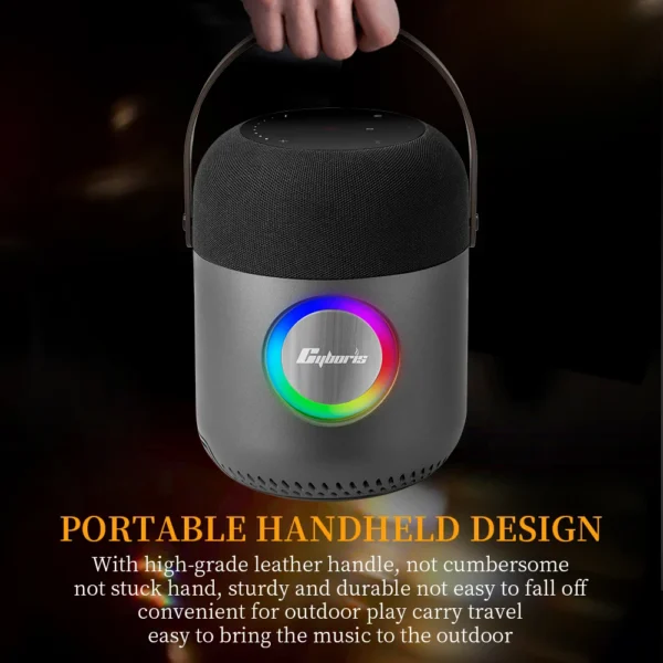100W Wireless Portable Speaker Subwoofer with Touch Panel Button RGB LED Light Deep Bass 360 Surrounding Sound TWS TF Card U Dis - Image 3