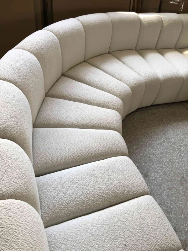 DISEN modern design modular channel sofa Belgium boucle sectional living room sofas - Image 5