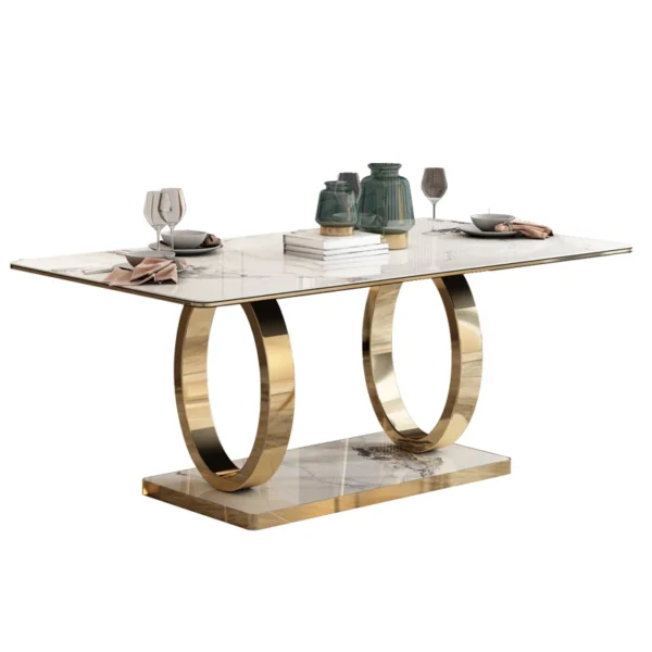 Luxury Marble Rectangular Table Set Modern Dining Tables Dining Room Furniture Dining Table Set Luxury - Image 5