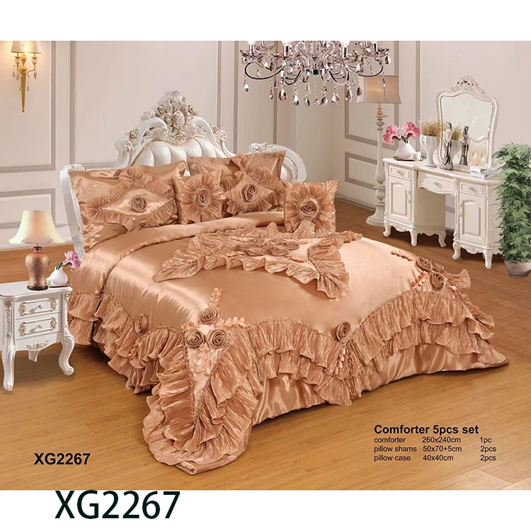 wedding king size bedding comforter sets luxury cheap polyester new design made in china bedding set - Image 4
