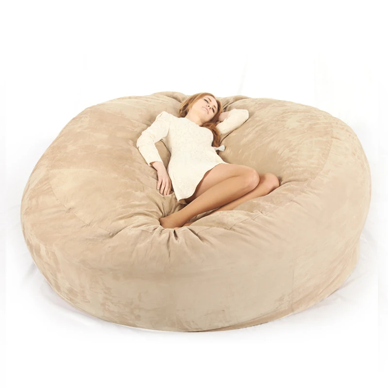 Giant Soft Fluffy Faux Fur Big Lazy 6ft Sofa Bed Kids Bean Bag Filling Cover Fabric Living Room Chair Furniture