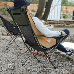 design aluminum alloy ultralight high back reclining outdoor foldable portable lightweight folding beach camping moon chair