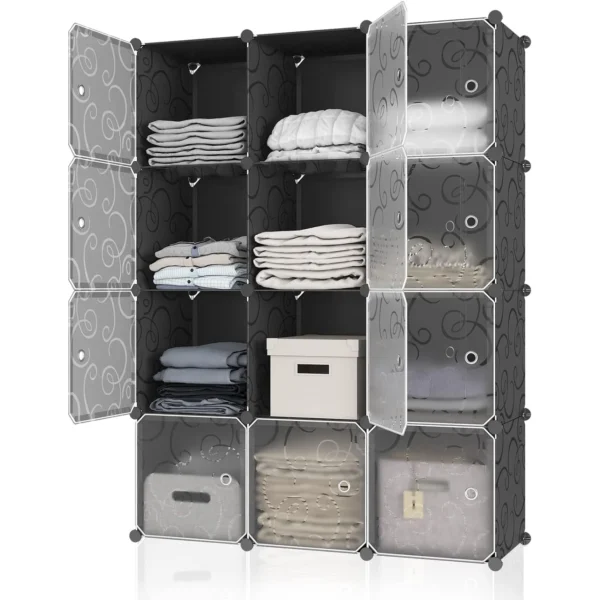 Fabric Dresser Storage Tower Organizer Unit For Bedroom Closet Storage Cabinet For Kids Toys Transparent Wardrobe - Image 6