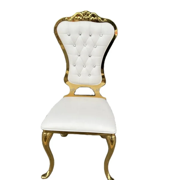 wedding Flower Top backrest stainless steel chair banquet dining room chair - Image 6