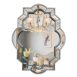 95*73cm Living Room Furniture Unique Design Glam Handmade Antique Mirrors Framed Hanging Wall Mirrors For Home