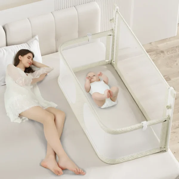 New model Portable small apartment anti -pressure cribbed bed in the bed new baby fence can be folded in bed fence high quality