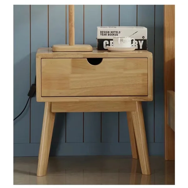 Nordic Style Solid Wooden Furniture Bedroom Bedside Table High Quality Modern Wood Nightstand With Drawer - Image 6