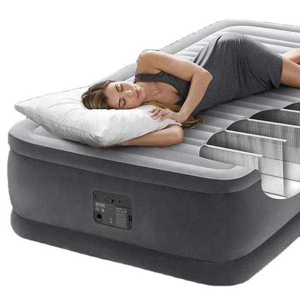 Intex 64412 Twin Dura-Beam Series Elevated Airbed With Built Pump Single Bed Inflatable Air Mattress - Image 2