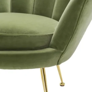 Modern design Upholstery Shell Sofa Chair Living Room leisure chair upholstered cushion Gold stainless Legs