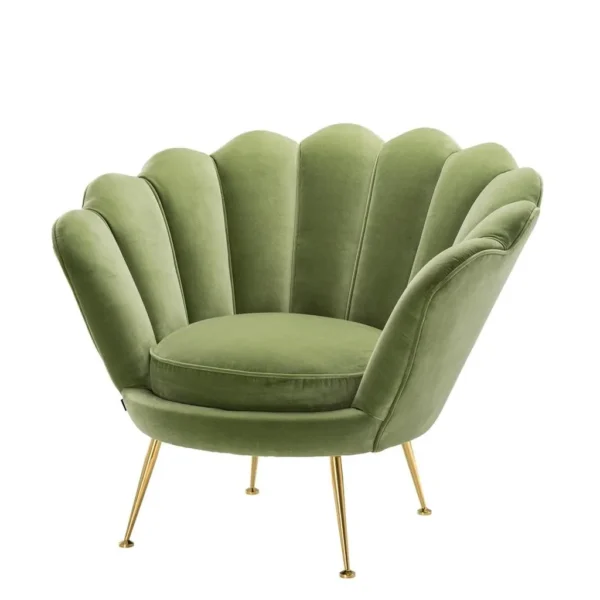 Modern design Upholstery Shell Sofa Chair Living Room leisure chair upholstered cushion Gold stainless Legs - Image 6