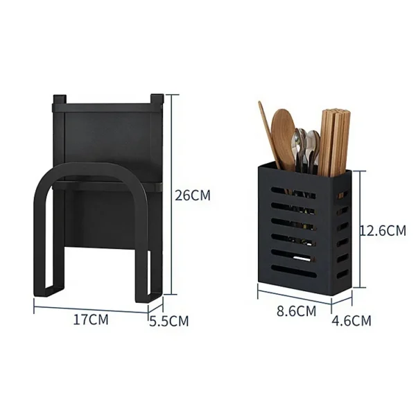 Paint 2 Tiers Wall Mounted Dish Drying Drainer Hanging Rack Kitchen Space Saver Hanging Shelf With PP Water Tray - Image 3