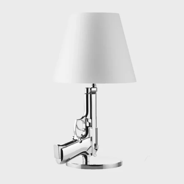 Restaurant hotel bedroom decorative standing table lamp resin made living room modern luxury gold gun shape table lamp - Image 4