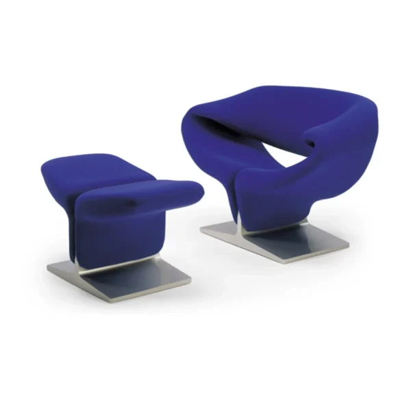 Modern designer furniture Tubular steel and Fabric Ribbon Chair and Ottoman for Living Room Furniture - Image 6