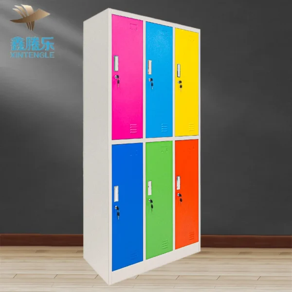 Professional direct custom logo 6 Door Metal Structure Steel Wardrobe Lockers Cabinet - Image 2