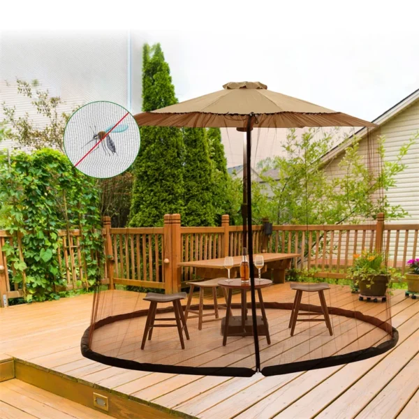 Patio Umbrella Mosquito Net Round Hanging  Nets Double Zipper Door Bed Canopy home garden outdoor - Image 5