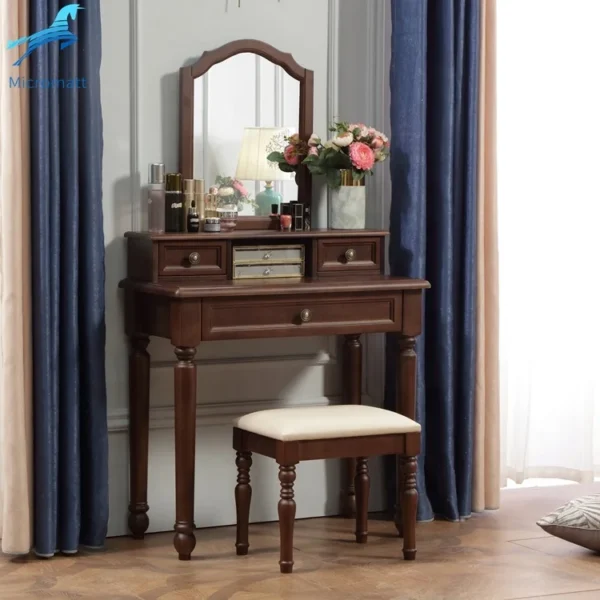 Neoclassical Beautiful Walnut Color Furniture Living Bedroom Wood Dresser - Image 6
