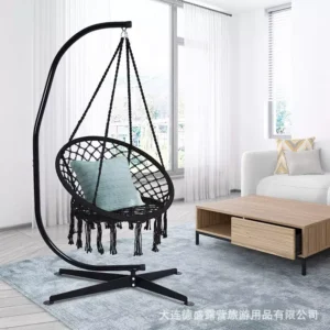 TOPIND Handmade Tassel Hanging Chair Cotton Rope Hammock Chair for Bedroom Patio Yard