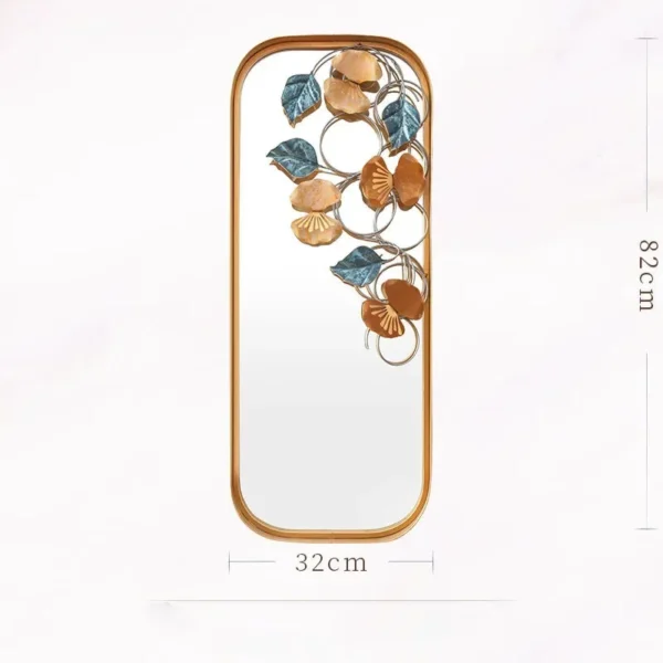 32*82cm French light luxury living room background wall creative petal wall metal decoration mirror porch bedroom pendant - Image 5