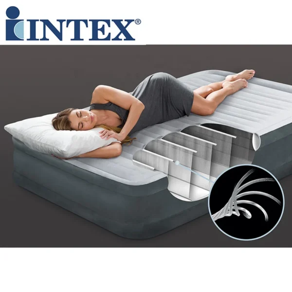 Intex 67768 Plush Elevated Air bed Series PVC Inflatable  Air Mattress With Built-in Electric Pump - Image 2