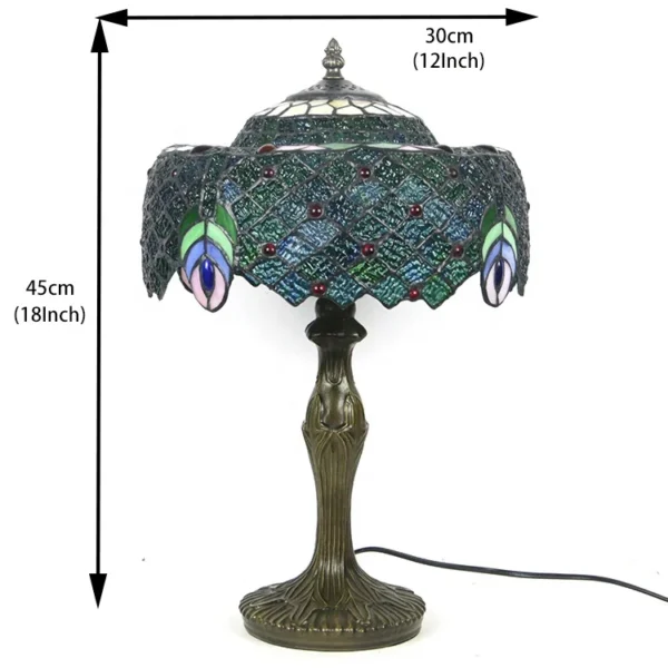 LongHuiJing Dragonfly Stained Glass Desk Lamps Multicolored Brown Table Lamp handmade stained glass Wisteria lampshade lights - Image 3