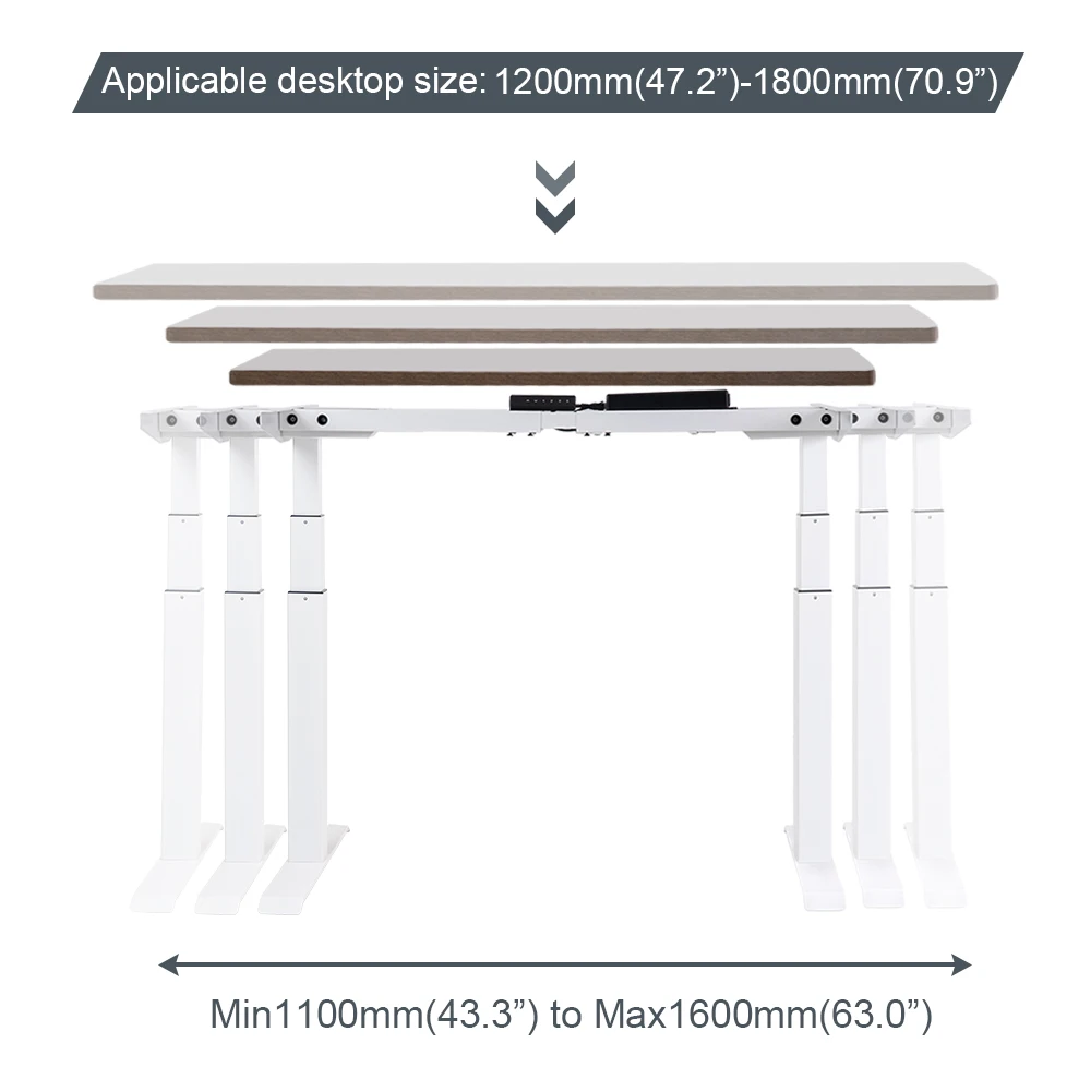 Eisdir DM3 Home Office Furniture Ergonomic Electric Height Adjustable Desk Dual Motors Healthy Sit Stand Desk for Office - Image 2