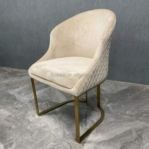 Luxury Design Fabric Chair Upholstery Brass Legs Dining Room Furniture Modern Dining Room Chairs
