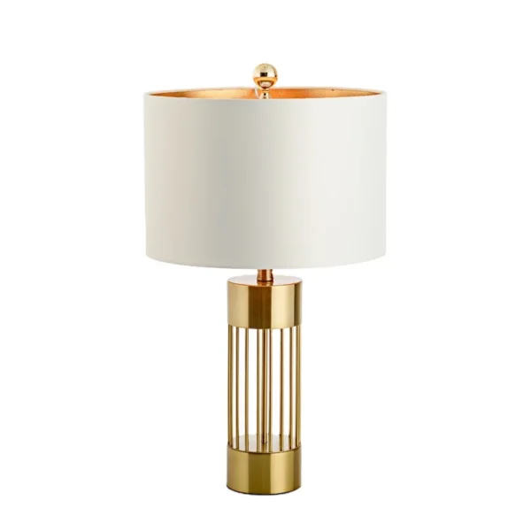 Cheap gold metal table lamps with fabric shade hotel bedroom bedside decorative desk lamp home decor modern luxury table lamp - Image 6