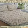 Wedding KING SIZE bedding sets 3 pieces designer Hand crochet ribbon embroidery bed sheets set - Image 5
