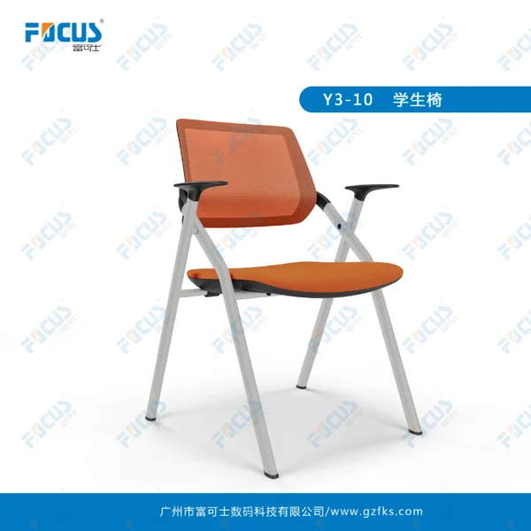 Mobile conference training chair/e-Learning computer chair with wheels writing pad school student chair - Image 3