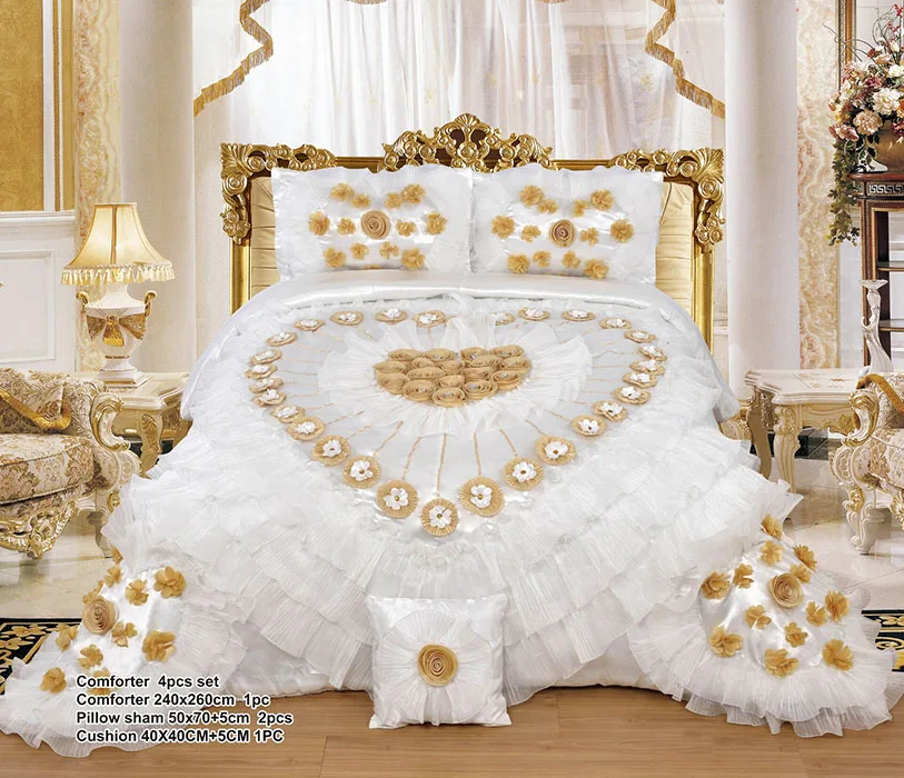 wedding king size bedding comforter sets luxury cheap polyester new design made in china bedding set - Image 5