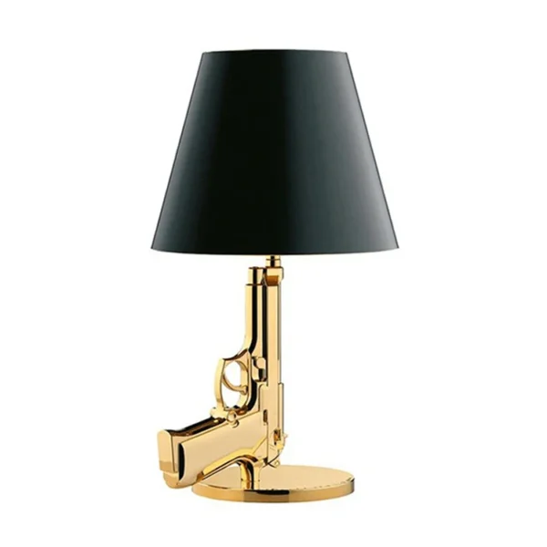 Restaurant hotel bedroom decorative standing table lamp resin made living room modern luxury gold gun shape table lamp - Image 6
