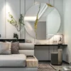 60cm new large wall bedroom high gloss gold mirrors bathroom home luxury art house decoration modern - Image 3