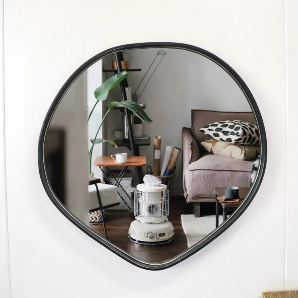 SET 3 Easy to install modern indoor decorative gold black wall mirrors  minimalist art decor framed mirror - Image 2