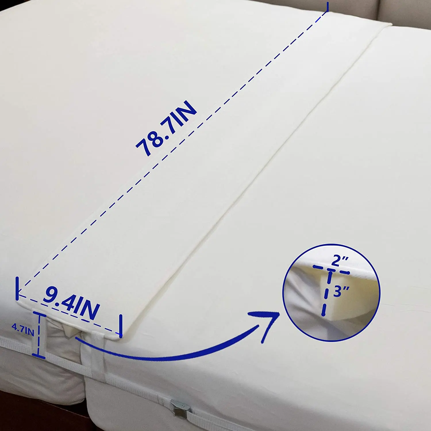 Bed Bridge Twin to King Converter Kit Breathable Gap Filler for Mattress with strap